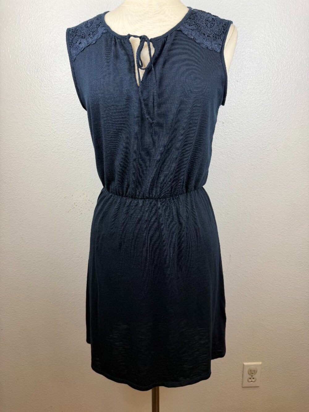 Joe Fresh Blue Panel Floral Lace Tank Dress Size M